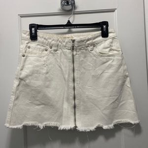 Free people white denim skirt
